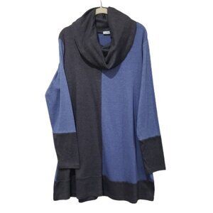 Youtalia Tunic Long Sleeve Shirt Size XL Cowl Neck Color Block Casual Boho Comfy